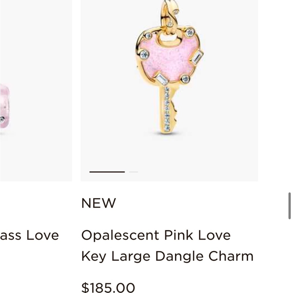Pandora Pink and Gold Key Necklace